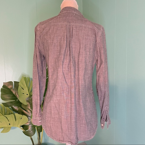 Old navy black tone jean style button down - Picture 3 of 4